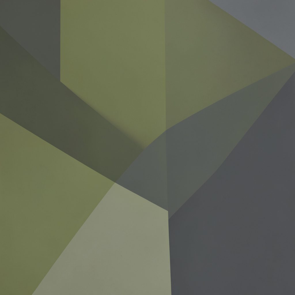 Muted olive and slate abstract composition